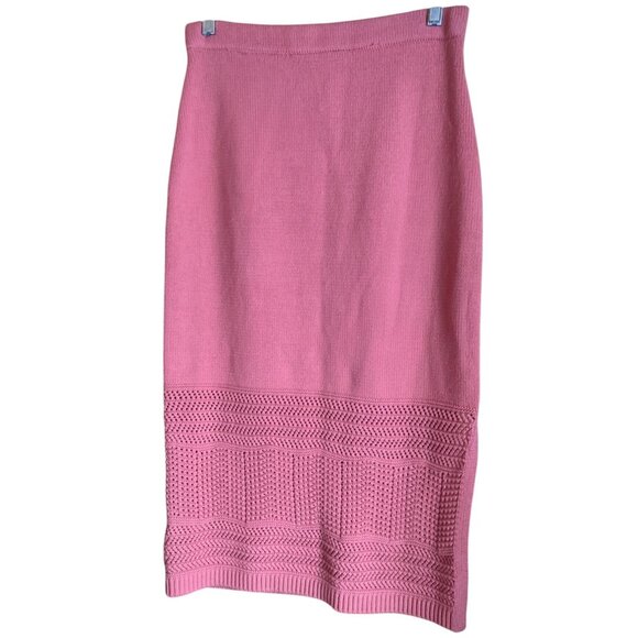 Rachel Zoe Womens Midi Skirt Soft Girl Dollette Medium Coral Cotton & Acrylic Bl - Picture 3 of 9